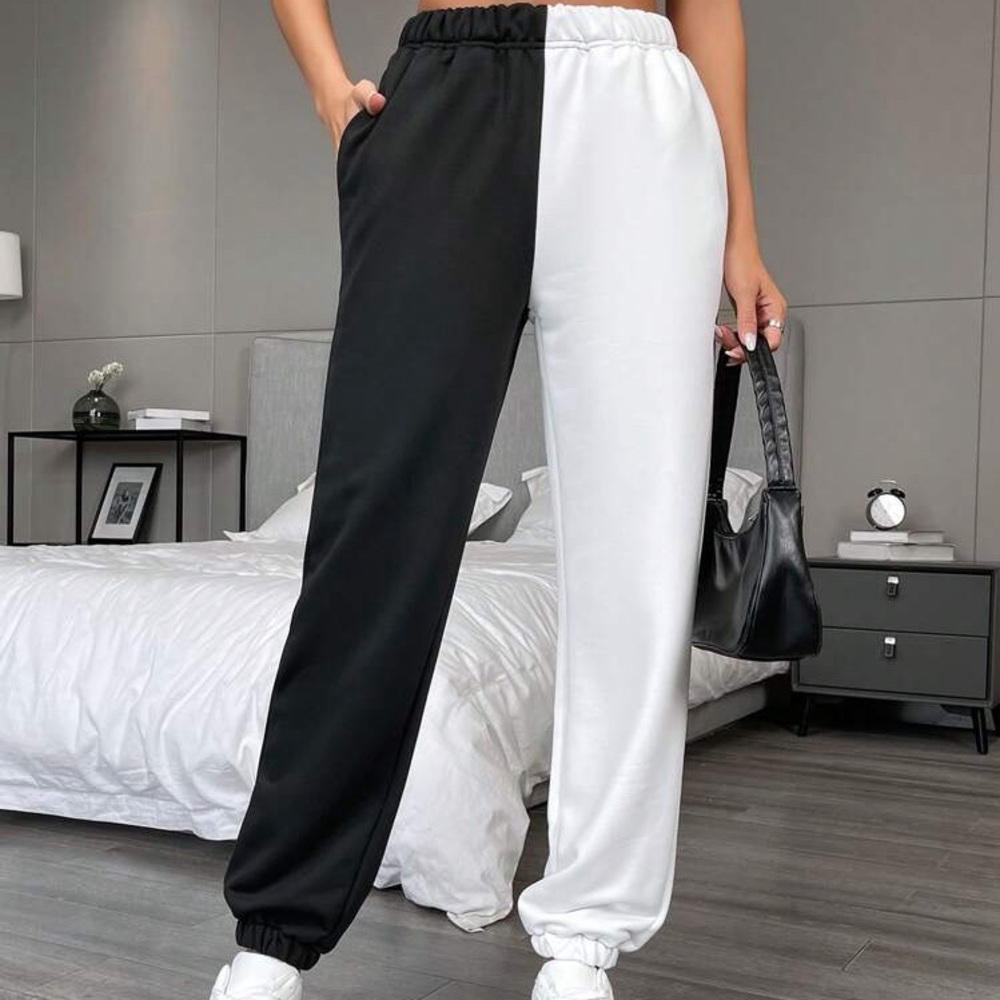 SHEIN Stylish Black and Gray Sweatpants